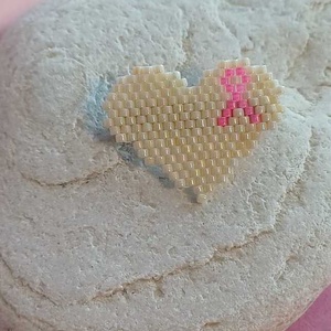 Brosa Inima - lupta impotriva cancer san - bijuterii - broșă, insigne - insigne - Artynos.ro