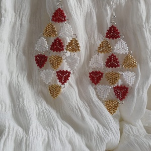 Cercei Triunghiuri conectate, Bijuterii, Cercei, Cercei din margele, Confectionarea bijuteriilor, ARTYNOS