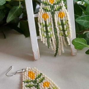 Cercei Păpădie de catifea - bijuterii - cercei - cercei din mărgele - Artynos.ro