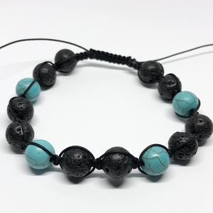 Bratara barbateasca turcoaz si lava - Artynos.ro