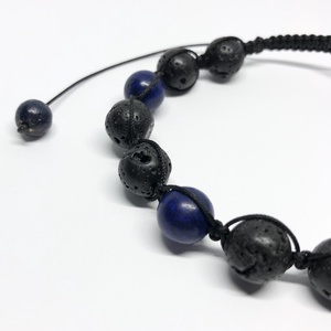 Bratara barbateasca lapis lazuli si lava - bijuterii - brățări - brățări din pietre semiprețioase - Artynos.ro