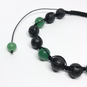 Bratara barbateasca aventurin verde si lava - bijuterii - brățări - brățări din pietre semiprețioase - Artynos.ro