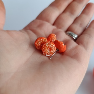 Cercei mandarine, cu tija  - bijuterii - cercei - cercei cerc - Artynos.ro
