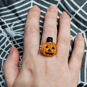 Inel Halloween Dovleac - Artynos.ro