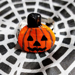Inel Halloween Dovleac - casă & stil de viață - accesorii pentru decorat casa - halloween - tot ce ai nevoie pentru petrecere! - bijuterii halloween - Artynos.ro