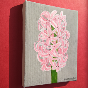 Mini Tablou pe Panza Zambila Roz cu Mini Sevalet - casă & stil de viață - accesorii pentru decorat casa - picturi murale - tablouri/picturi pe pânză - Artynos.ro