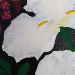 Tablou Pictat Acrilic pe Panza Flori Iris Albe - casă & stil de viață - accesorii pentru decorat casa - picturi murale - tablouri/picturi pe pânză - Artynos.ro