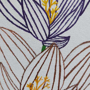 Tablou Pictat Acrilic pe Carton Panzat Flori Violet si Cupru - casă & stil de viață - decorațiuni de casă - picturi murale - tablouri/picturi pe pânză - Artynos.ro