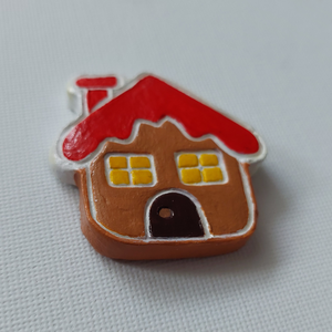 Brosa Craciun Casa de Turta Dulce din lut polimeric - crăciun - cadouri de moș crăciun - cadouri de moș crăciun - Artynos.ro