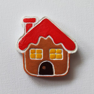 Brosa Craciun Casa de Turta Dulce din lut polimeric - Artynos.ro