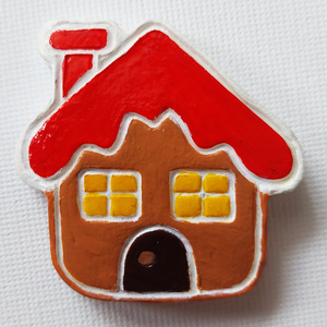 Brosa Craciun Casa de Turta Dulce din lut polimeric - crăciun - cadouri de moș crăciun - cadouri de moș crăciun - Artynos.ro
