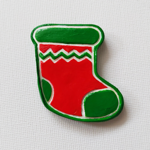 Brosa Craciun Soseta pentru Cadouri din lut polimeric - Artynos.ro