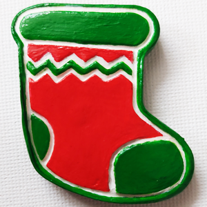 Brosa Craciun Soseta pentru Cadouri din lut polimeric - crăciun - cadouri de moș crăciun - cadouri de moș crăciun - Artynos.ro