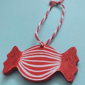 Decorațiune Handmade Brad Craciun Bomboana din lut polimeric - crăciun - decorațiuni de crăciun de casă - figurine pentru pomul de crăciun - Artynos.ro