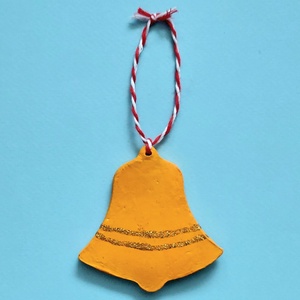 Decoratiune Handmade Brad Craciun Clopotel din lut polimeric - Artynos.ro