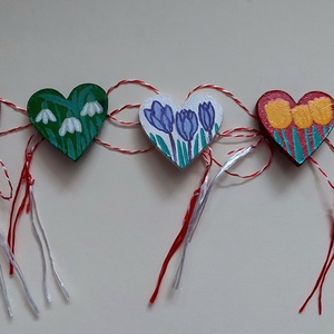 Mărțișor Handmade Broșă Narcise Pictată cu Acrilice pe Lemn - bijuterii - mărțișor - Artynos.ro