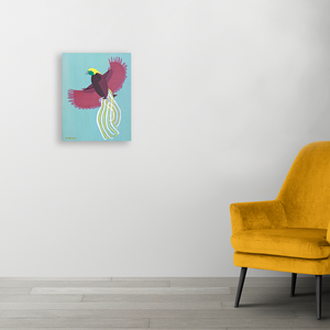 Tablou Pictat Acrilic pe Panza Pasarea Paradisului - casă & stil de viață - decorațiuni de casă - picturi murale - tablouri/picturi pe pânză - Artynos.ro