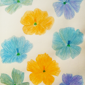 Ilustratie Desen Tablou Creioane Colorate Flori Multicolore - arte vizuale și accesorii  - grafică, ilustrație - alte desene - Artynos.ro