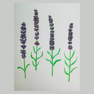 Ilustratie Pictura Tablou Acuarele Flori Lavanda - Artynos.ro
