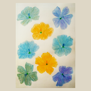 Ilustratie Desen Tablou Creioane Colorate Flori Multicolore - Artynos.ro