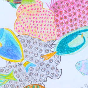 Tablou Ilustratie Creioane Colorate Pesti si Corali - arte vizuale și accesorii  - grafică, ilustrație - alte desene - Artynos.ro