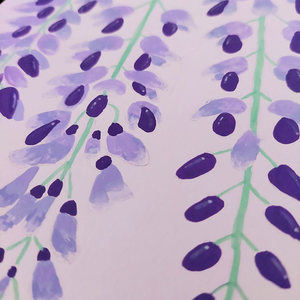 Tablou Ilustratie Flori Glicină Violet - arte vizuale și accesorii  - grafică, ilustrație - alte desene - Artynos.ro