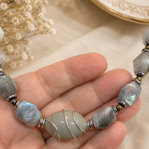 SETFROZEN AURAlabradorit,agate,hematit electroplacat,inox - bijuterii - seturi de bijuterii - Artynos.ro