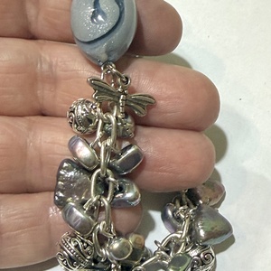 BRĂȚARĂ50 SHADES OF GREYhematit electroplacat,perle de cultură,Murano,agata,zamac,inox - bijuterii - brățări - brățări din perle - Artynos.ro
