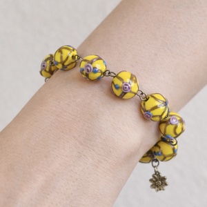 BRATARA TONIC YELLOW-lampwork,bronz - Artynos.ro