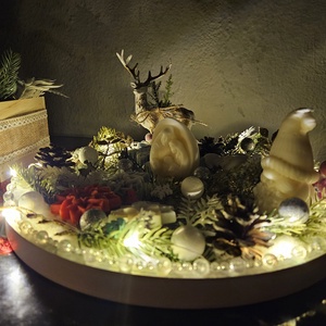 Aranjament de Crăciun  - crăciun - decorațiuni de advent - decor pentru masa de advent - Artynos.ro