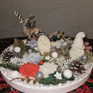 Aranjament de Crăciun  - crăciun - decorațiuni de advent - decor pentru masa de advent - Artynos.ro