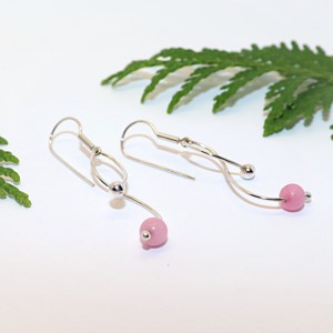Agat roz, pereche de cercei din argint pentru femei (EF.136) - bijuterii - cercei - cercei din argint - Artynos.ro