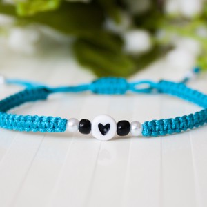 Bratara macramé impletita - Petrol hearts, , , ARTYNOS