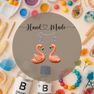 Cercei Flamingo, Bijuterii, Cercei, Cercei agatati, Confectionarea bijuteriilor, ARTYNOS