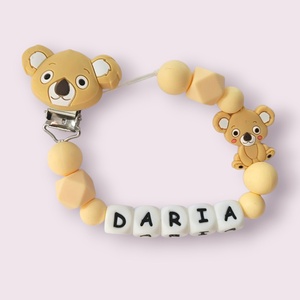 Lanț pentru suzetă personalizat (Varianta Koala) - jucării și echipamente pentru copii - jucării bebeluși - lanț suzetă - Artynos.ro