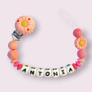 Lanț pentru suzetă personalizat (Varianta Margaretă)) - jucării și echipamente pentru copii - jucării bebeluși - lanț suzetă - Artynos.ro