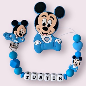 SET Lanț pentru suzetă personalizat - jucărie pentru dentiție (Varianta Mouse)) - jucării și echipamente pentru copii - jucării bebeluși - lanț suzetă - Artynos.ro