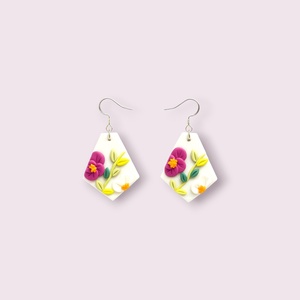 Cercei Petale pastelate - Argint S925 - bijuterii - cercei - cercei cu figurine - Artynos.ro