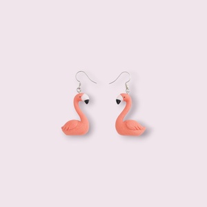 Cercei Flamingo  - Argint S925, Bijuterii, Cercei, Cercei cu figurine, Confectionarea bijuteriilor, ARTYNOS