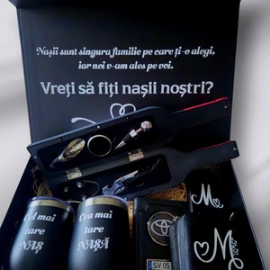 Cutie cerere nași cununie/botez - accesorii nuntă - amintiri și cadouri de nuntă - cadou nuntă - set de ceremonie - Artynos.ro