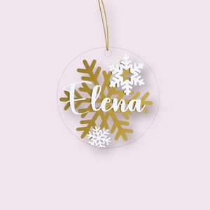 Decoratiune plexiglas personalizat cu nume, Craciun, Decoratiuni de Craciun de casa, Figurine pentru pomul de Craciun, Altele, ARTYNOS