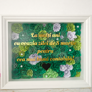 Rama decorativa cu flori 3D din hartie cartonata � personalizata dupa dorinta ta - Artynos.ro