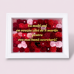 Ramă decorativă cu flori 3D din hârtie cartonată � personalizată după dorința ta - arte vizuale și accesorii  - imagini cu broderii - alte tablouri textil - Artynos.ro