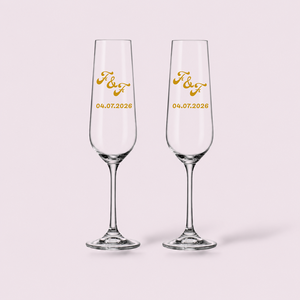 Pahare personalizate - accesorii nuntă - amintiri și cadouri de nuntă - cadou nuntă - pahar de nuntă, set de sticlă - Artynos.ro
