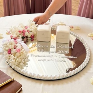 Suport verighete, Accesorii nunta, Accesorii de nunta, Suport verighete si perne pentru inele, Altele, Transforma ziua nuntii intr-un moment de neuitat cu aceasta tava oglinda eleganta si rafinata, perf..., ARTYNOS