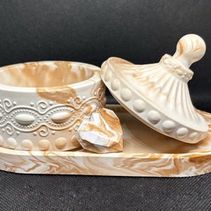 Set ceramic Marble - casă & stil de viață - accesorii pentru decorat casa - decorațiuni de masă și decorațiuni pentru rafturi  - decorațiuni de masă - Artynos.ro