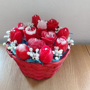 Cos  cu aranjament din ceara parfumata  - Artynos.ro