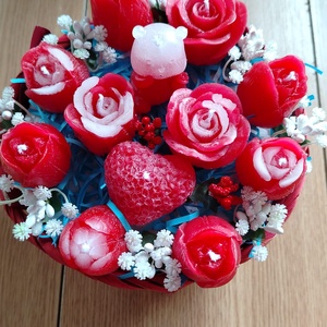 Coș  cu aranjament din ceară parfumată  - casă & stil de viață - lumânări, parfumuri, arome - ceară parfumată - Artynos.ro