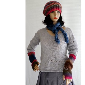 BOSZI-KESZTYŰ / lână - încălzitor de mână boem / zmeură - îmbrăcăminte și modă - eșarfe, pălării, fularuri - mănușă - Artynos.ro