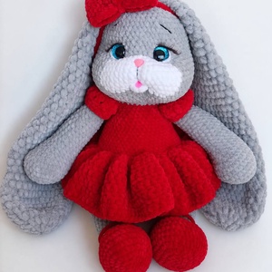 Iepuras crosetat, Jucarii si echipamente pentru copii, Plusuri, Figurine de plus, Crosetat, Amigurumi jucarie crosetata manual din fir catifea Hymalaya., ARTYNOS